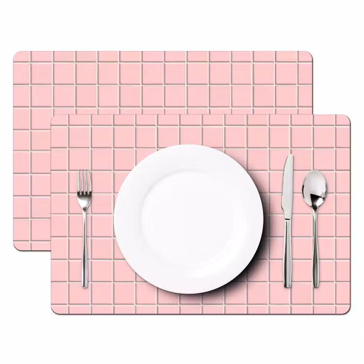 Patroon - Tegel - Pastelroze Placemat vinyl groot 368 -zzsfeer2_Kitchenyeah-website