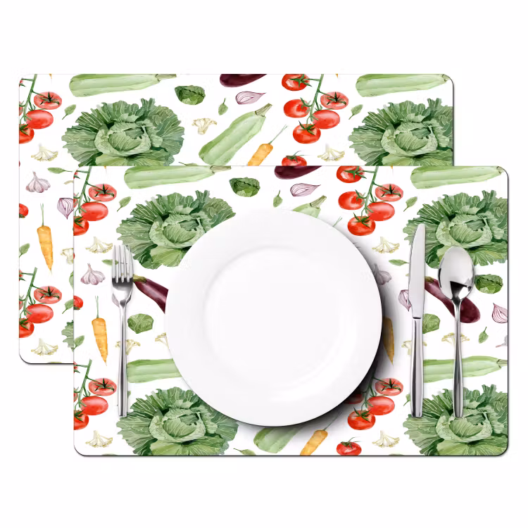 Patroon - Groente - Aquarel Placemat vinyl groot 368 -zzsfeer2_Kitchenyeah-website
