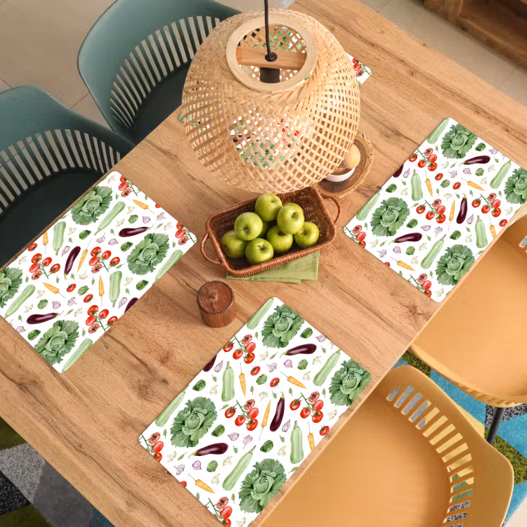 Patroon - Groente - Aquarel Placemat vinyl groot 368 -zzsfeer5_Kitchenyeah-website