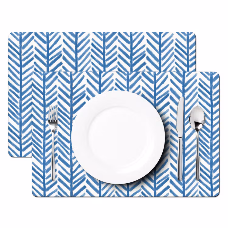 Patroon - Streep - Blauw Placemat vinyl groot 368 -zzsfeer2_Kitchenyeah-website