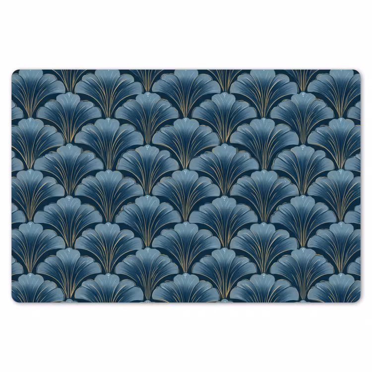 Patroon - Ginkgoblad - Blauw Placemat vinyl groot 368 -zzsfeer1_Kitchenyeah-website