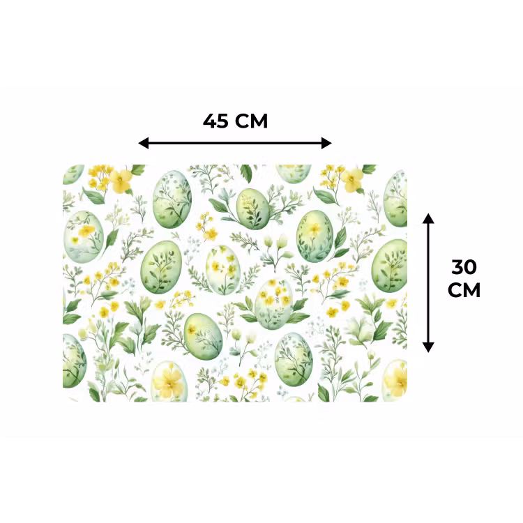 Patroon - Groen - Eieren Placemat vinyl groot -specs