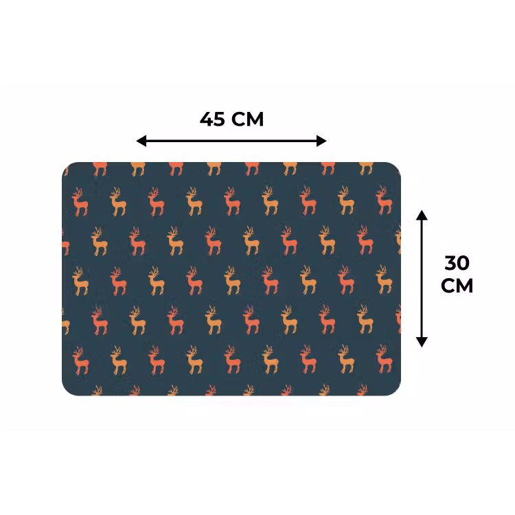 Patroon - Herten - Blauw Placemat vinyl groot 368 -specs