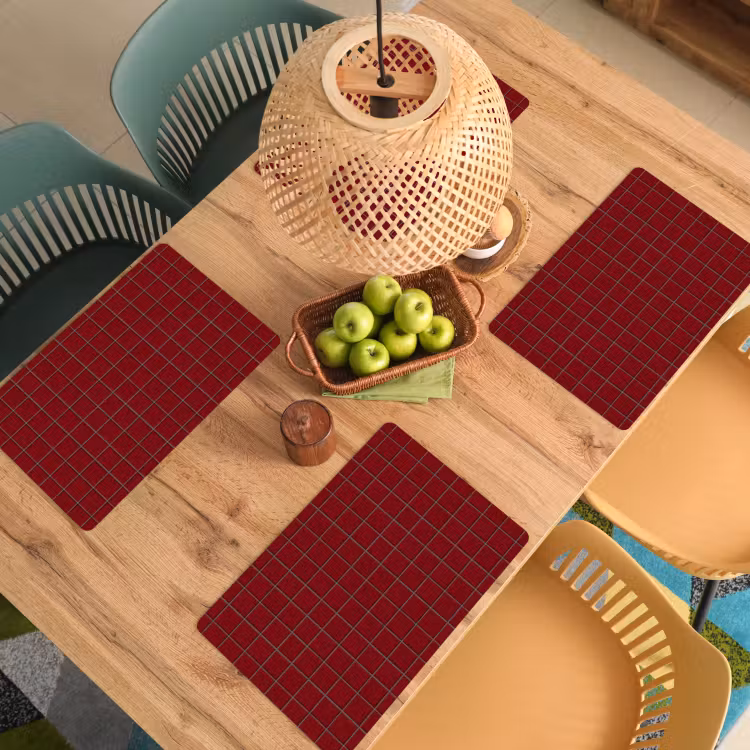Patroon - Tegels - Burgundy Placemat vinyl groot 368 -zzsfeer5_Kitchenyeah-website