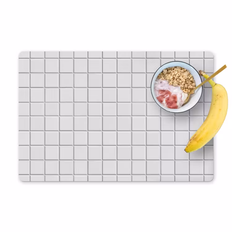 Patroon - Tegels - Grijs - Wit Placemat vinyl groot 368 -zzzproduct_Kitchenyeah-website