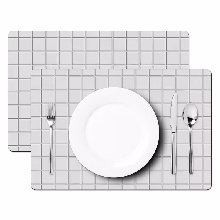 Patroon - Tegels - Grijs - Wit Placemat vinyl groot 368 -zzsfeer2_Kitchenyeah-website