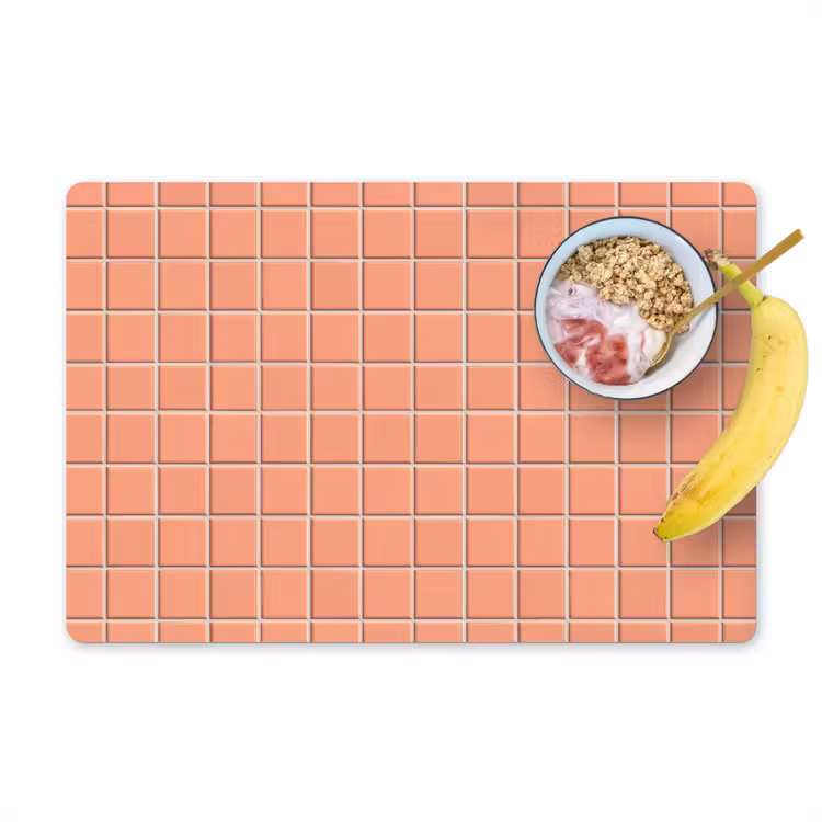 Patroon - Tegels - Perzik Placemat vinyl groot 368 -zzzproduct_Kitchenyeah-website