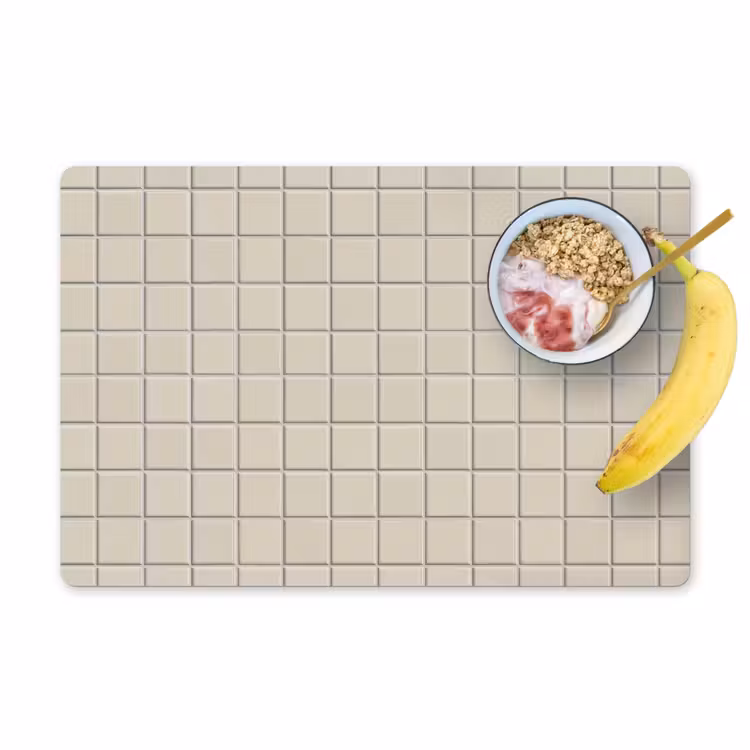 Patroon - Tegels - Taupe Placemat vinyl groot 368 -zzzproduct_Kitchenyeah-website