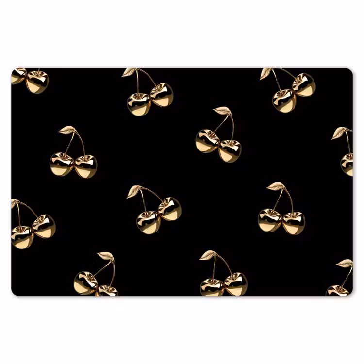 Patroon - Kersen - Goud - Chrome Placemat vinyl groot -zzsfeer1_Kitchenyeah-website