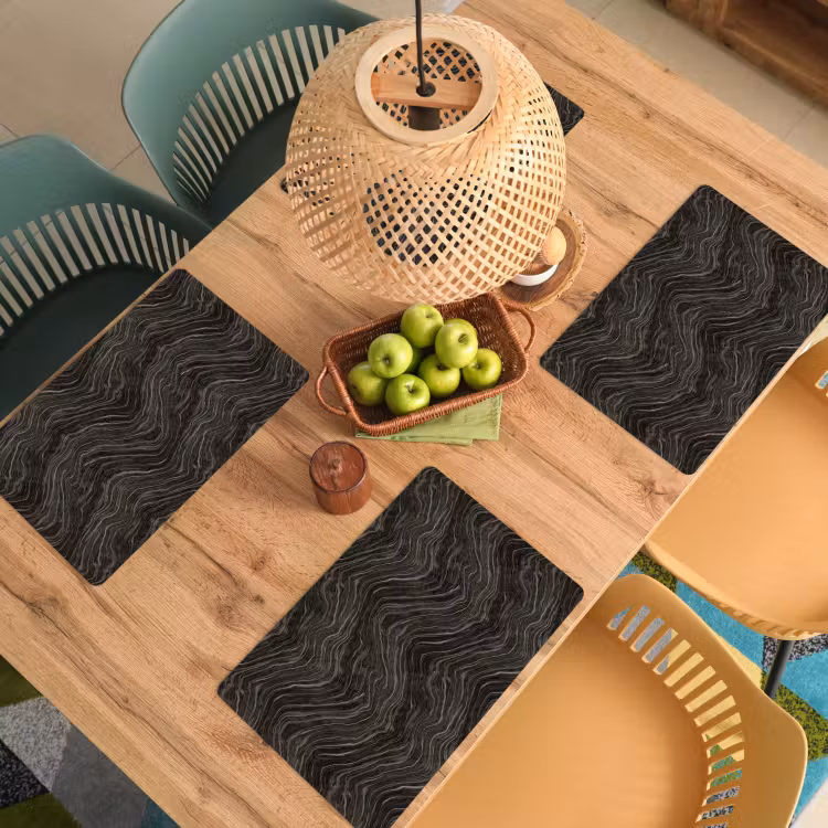 Patroon - Contrast - Antraciet Placemat vinyl groot 368 -zzsfeer5_Kitchenyeah-website