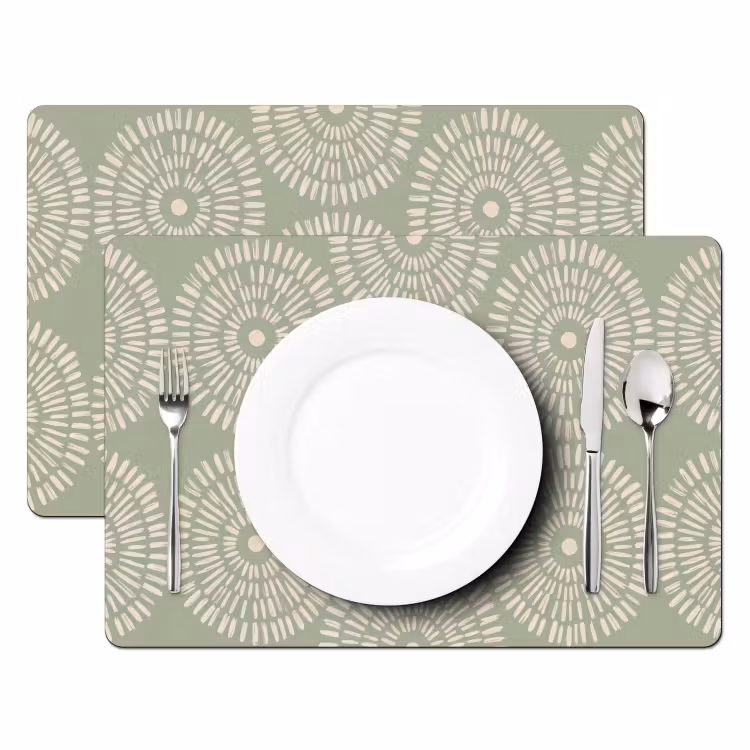 Patroon - Cirkels - Abstract - Modern - Groen Placemat vinyl groot -zzsfeer2_Kitchenyeah-website