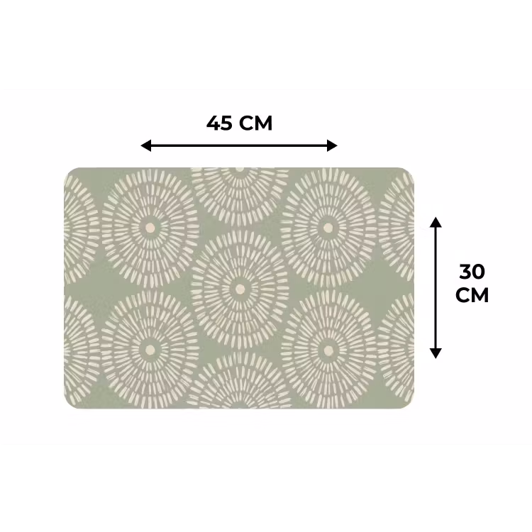 Patroon - Cirkels - Abstract - Modern - Groen Placemat vinyl groot -specs