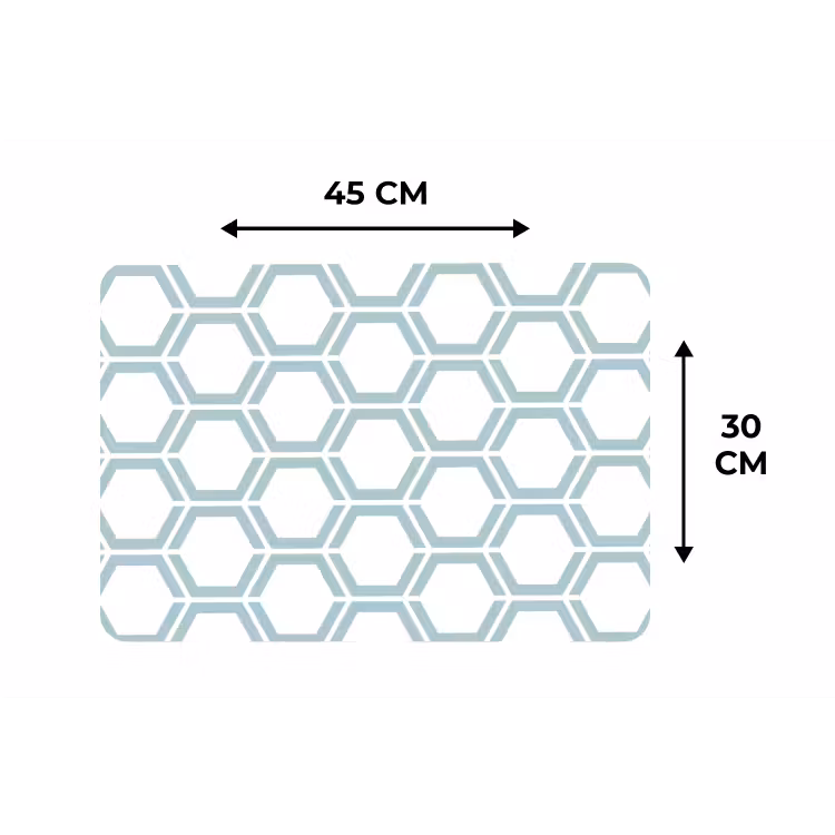 Patroon - Lijn - Design - Hexagon Placemat vinyl groot 368 -specs