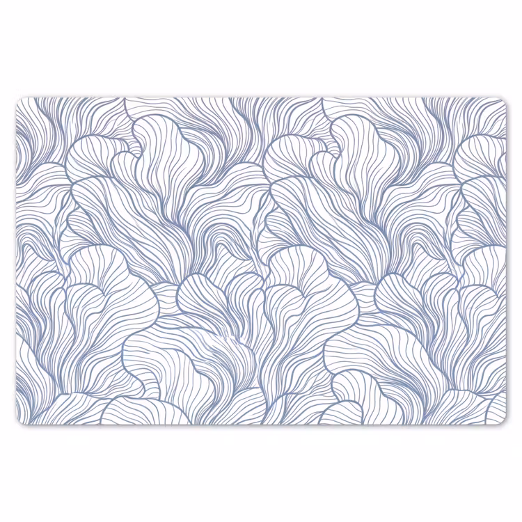 Patroon - Lijnen - Organisch - Abstract - Blauw Placemat vinyl groot -zzsfeer1_Kitchenyeah-website