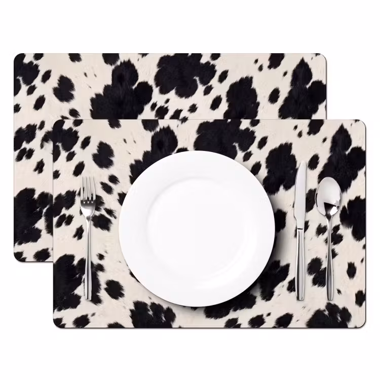 Patroon - Vacht - Zwart - Wit Placemat vinyl groot -zzsfeer2_Kitchenyeah-website
