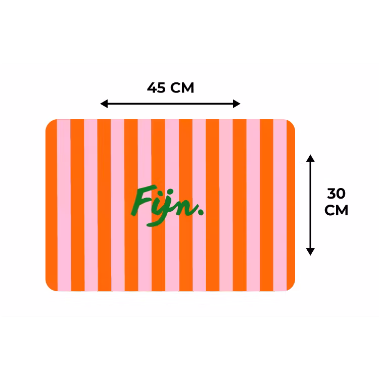 Patroon - Oranje - Fijn - Strepen Placemat vinyl groot -specs