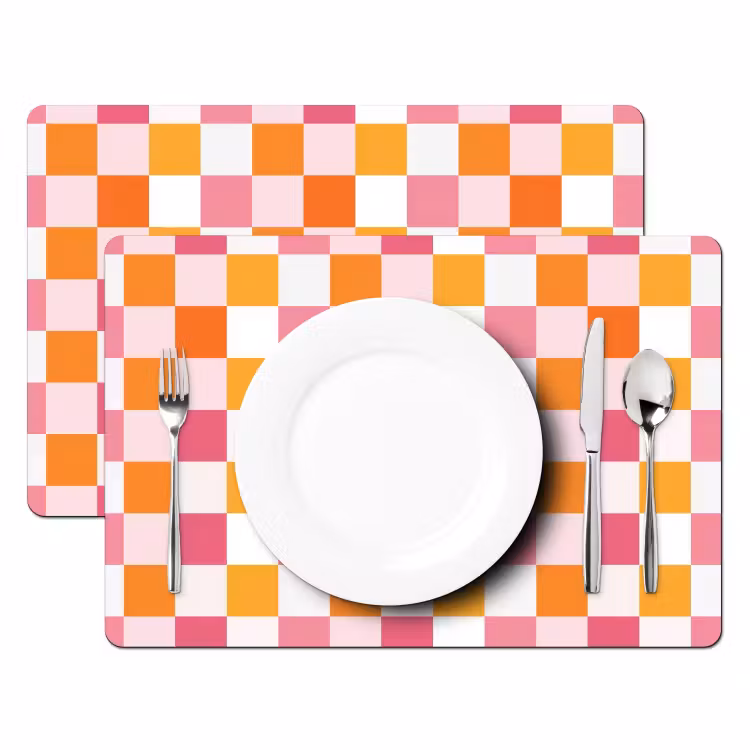 Patroon - Vierkant - Roze Placemat vinyl groot 368 -zzsfeer2_Kitchenyeah-website