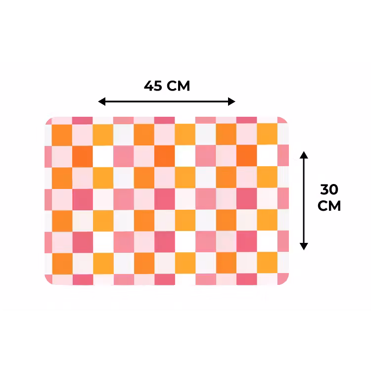 Patroon - Vierkant - Roze Placemat vinyl groot 368 -specs