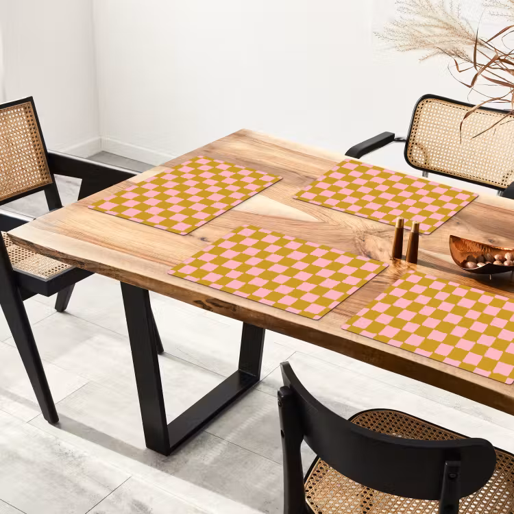 Patroon - Vierkant - Roze Placemat vinyl groot 368 -zzsfeer4_Kitchenyeah-website