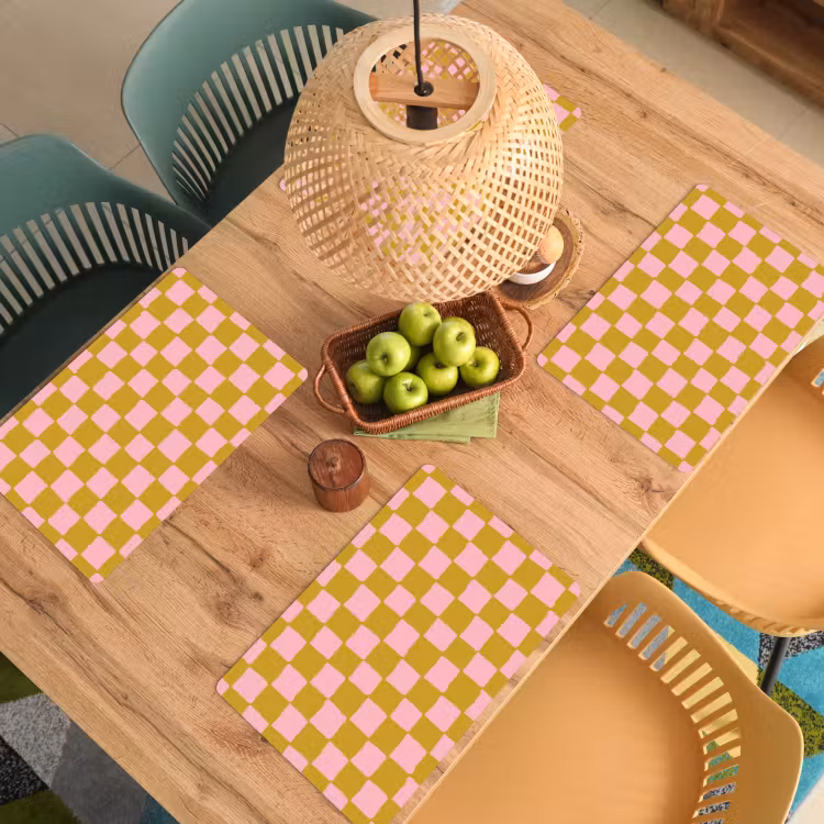 Patroon - Vierkant - Roze Placemat vinyl groot 368 -zzsfeer5_Kitchenyeah-website
