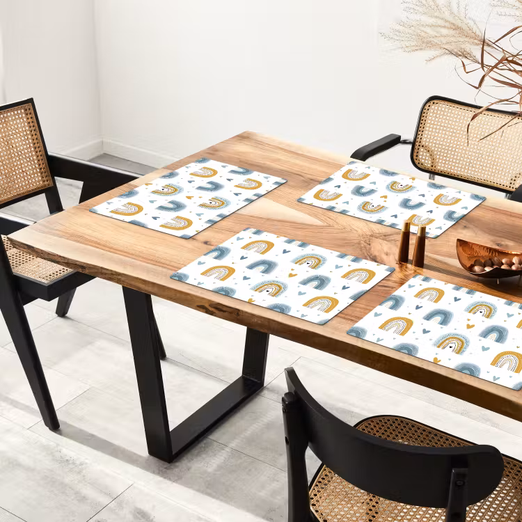 Patroon - Regenboog - Hartjes Placemat vinyl groot -zzsfeer4_Kitchenyeah-website