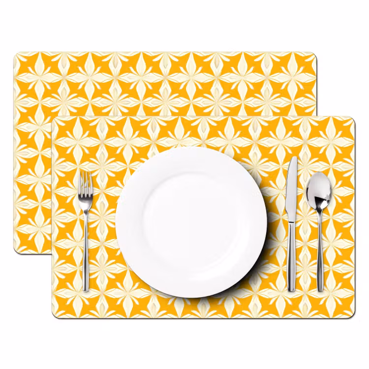 Patroon - Retro - Geel Placemat vinyl groot 368 -zzsfeer2_Kitchenyeah-website