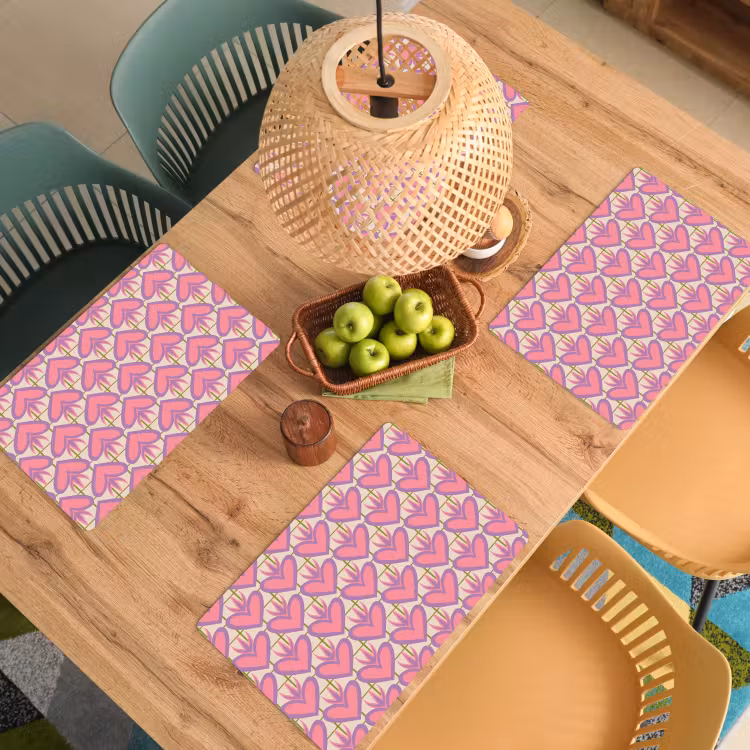 Patroon - Roze - Hartjes Placemat vinyl groot 368 -zzsfeer5_Kitchenyeah-website