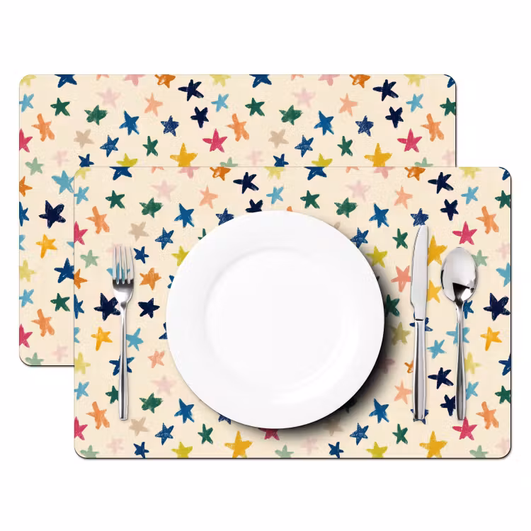 Patroon - Sterren - Kleurrijk Placemat vinyl groot 368 -zzsfeer2_Kitchenyeah-website