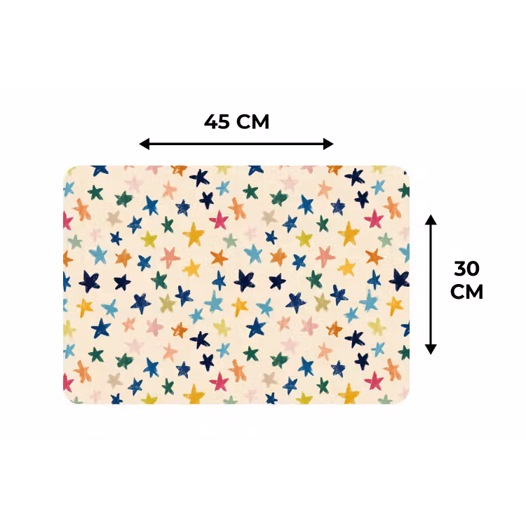 Patroon - Sterren - Kleurrijk Placemat vinyl groot 368 -specs