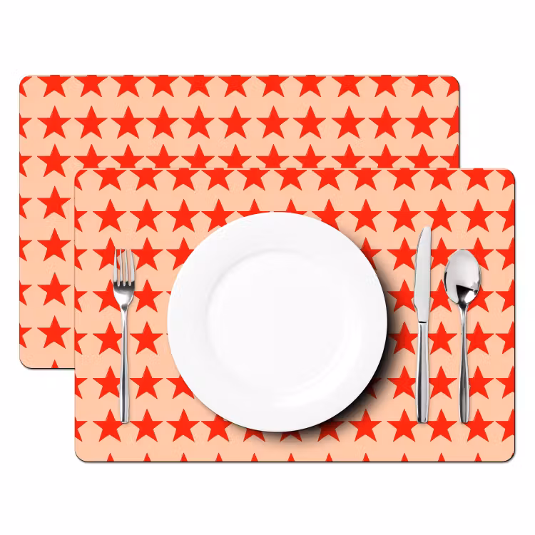 Patroon - Sterren - Rood Placemat vinyl groot 368 -zzsfeer2_Kitchenyeah-website