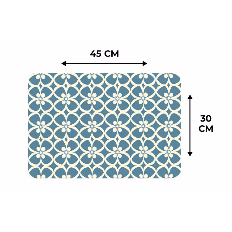 Patroon - Symmetrisch - Blauw Placemat vinyl groot 368 -specs