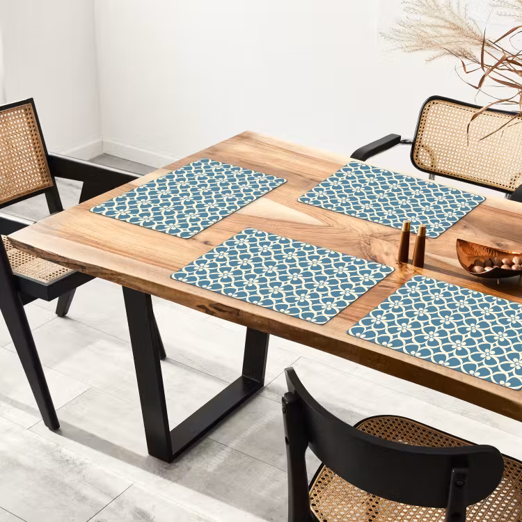 Patroon - Symmetrisch - Blauw Placemat vinyl groot 368 -zzsfeer4_Kitchenyeah-website
