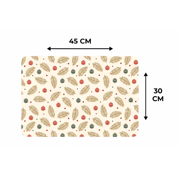 Patroon - Kerst - Symbolen - Beige Placemat vinyl groot 368 -specs