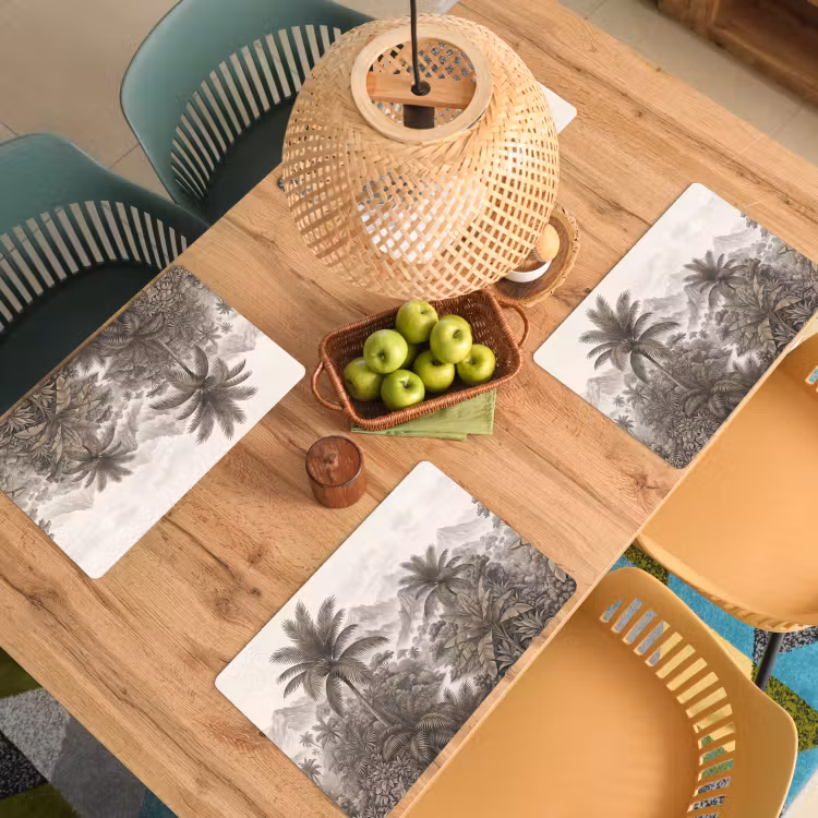 Natuur - Bergen - Rivier - Tropisch - Vintage Placemat vinyl groot -zzsfeer5_Kitchenyeah-website
