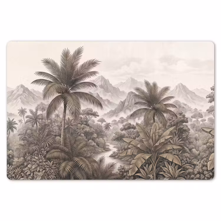 Natuur - Bergen - Rivier - Tropisch - Vintage Placemat vinyl groot -zzsfeer1_Kitchenyeah-website