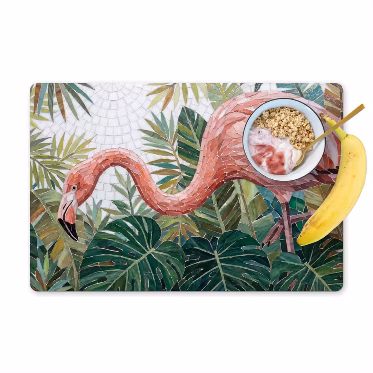 Natuur - Bladeren - Abstract - Groen - Vogel Placemat vinyl groot -zzzproduct_Kitchenyeah-website
