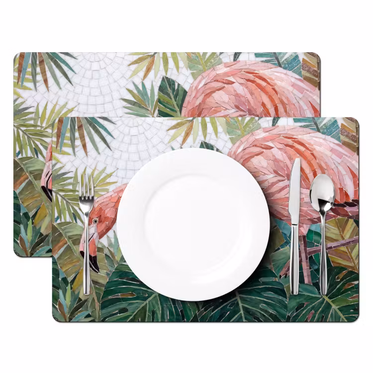 Natuur - Bladeren - Abstract - Groen - Vogel Placemat vinyl groot -zzsfeer2_Kitchenyeah-website