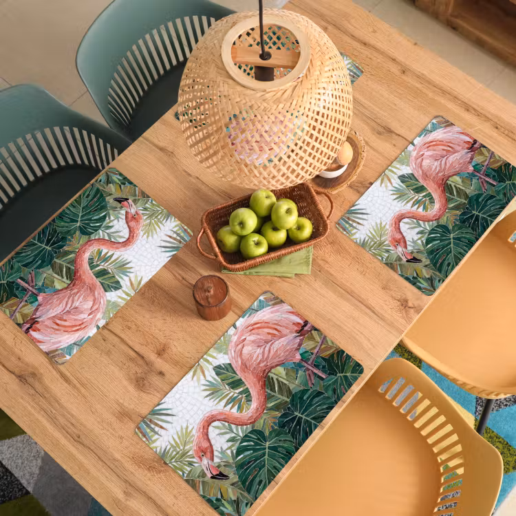 Natuur - Bladeren - Abstract - Groen - Vogel Placemat vinyl groot -zzsfeer5_Kitchenyeah-website