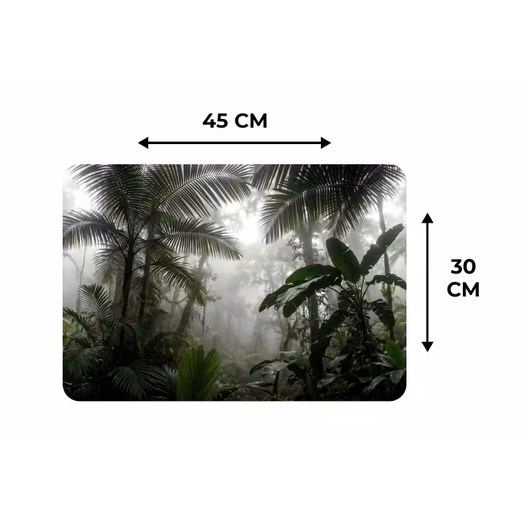 Natuur - Jungle - Mist - Groen - Bladeren Placemat vinyl groot -specs