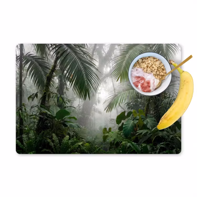 Natuur - Jungle - Mist - Tropisch - Groen Placemat vinyl groot -zzzproduct_Kitchenyeah-website