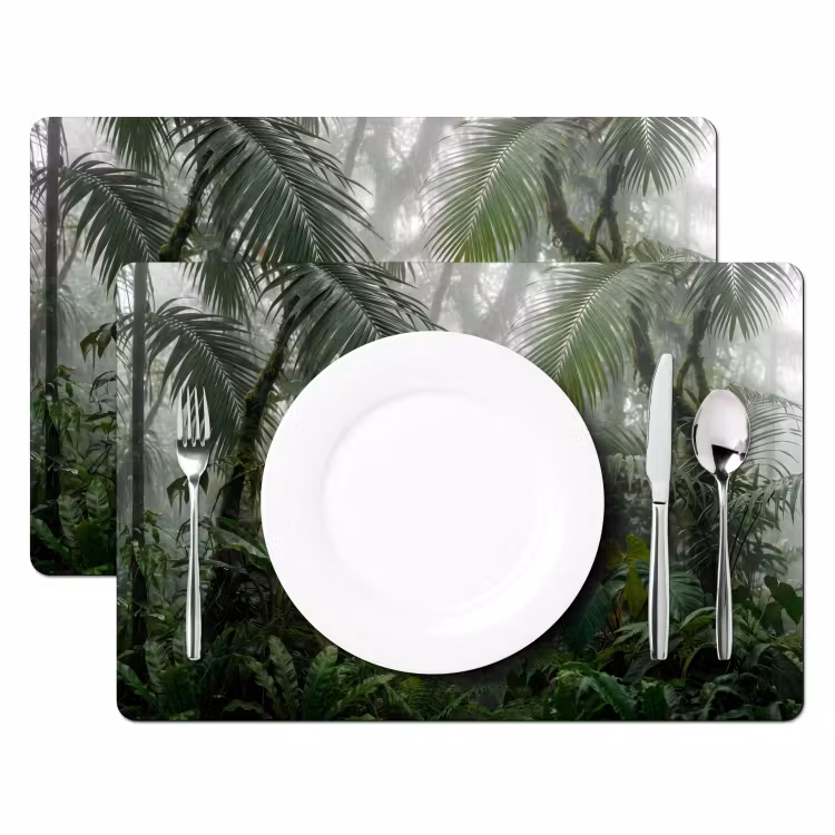 Natuur - Jungle - Mist - Tropisch - Groen Placemat vinyl groot -zzsfeer2_Kitchenyeah-website