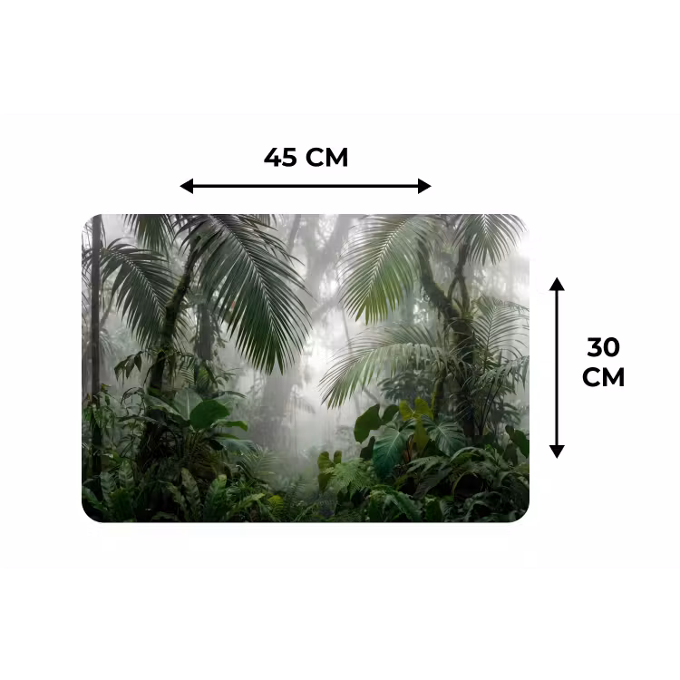 Natuur - Jungle - Mist - Tropisch - Groen Placemat vinyl groot -specs