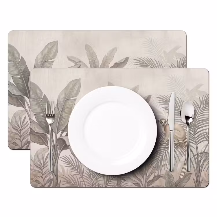 Natuur - Jungle - Ringstaartmaki - Bruin Placemat vinyl groot -zzsfeer2_Kitchenyeah-website