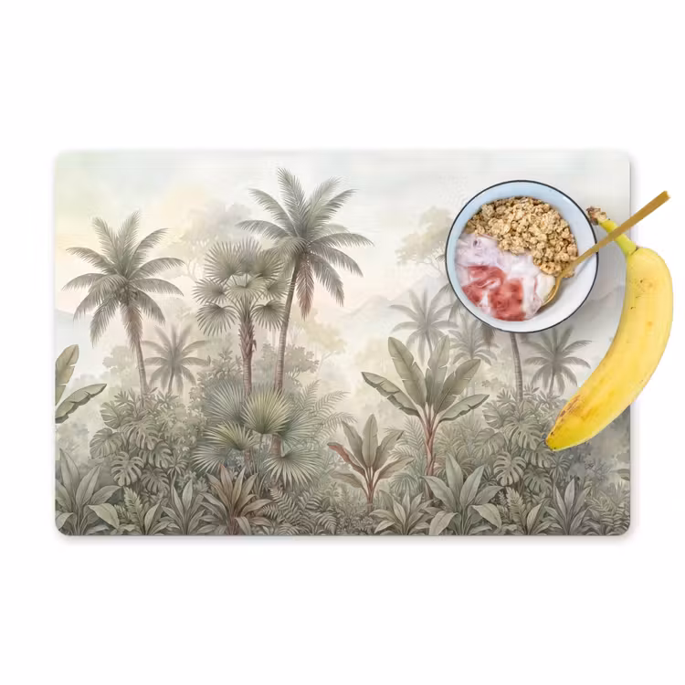 Natuur - Tropisch bos - Landschap - Aquarel - Groen Placemat vinyl groot -zzzproduct_Kitchenyeah-website