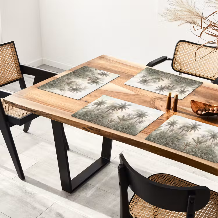 Natuur - Tropisch bos - Landschap - Aquarel - Groen Placemat vinyl groot -zzsfeer4_Kitchenyeah-website