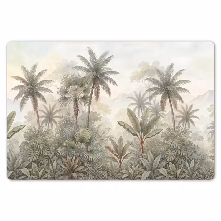 Natuur - Tropisch bos - Landschap - Aquarel - Groen Placemat vinyl groot -zzsfeer1_Kitchenyeah-website