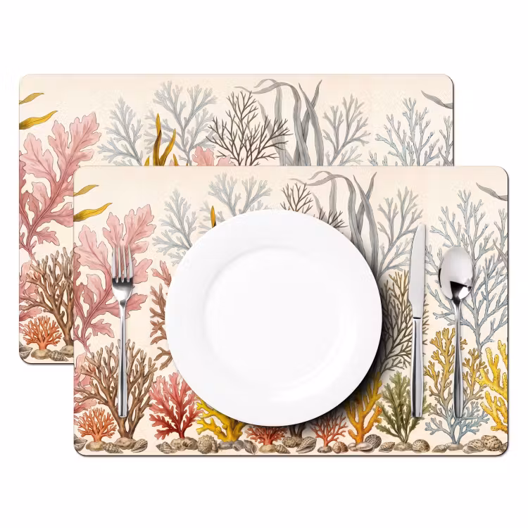 Natuur - Onderwater - Botanisch - Vintage - Kleurrijk Placemat vinyl groot -zzsfeer2_Kitchenyeah-website