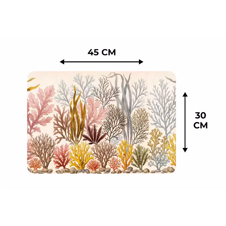 Natuur - Onderwater - Botanisch - Vintage - Kleurrijk Placemat vinyl groot -specs