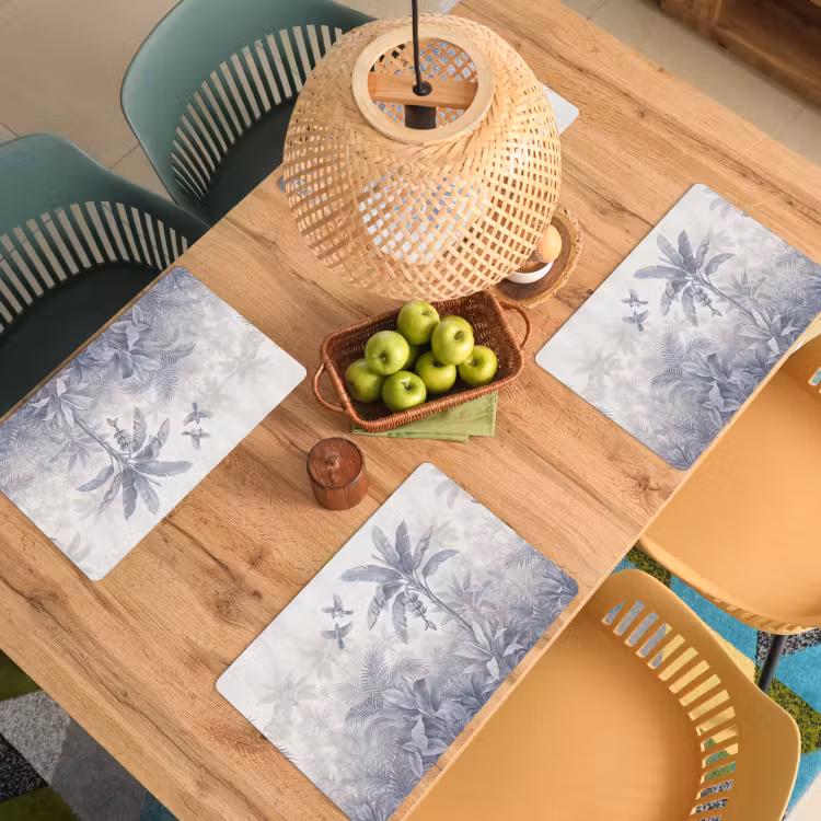 Natuur - Vogel - Jungle - Illustratie - Blauw Placemat vinyl groot -zzsfeer5_Kitchenyeah-website