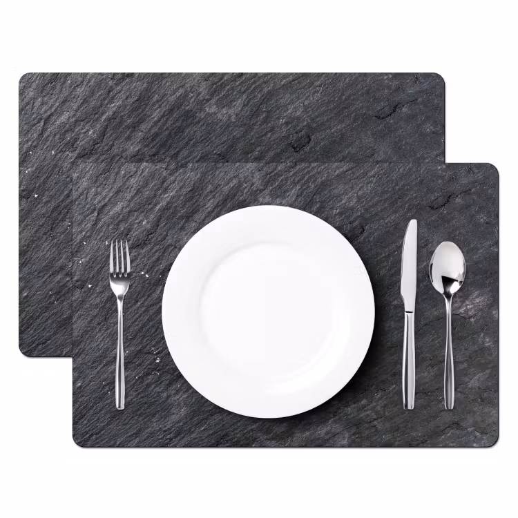 Natuursteen - Industrieel - Leisteen - Structuur - Grijs Placemat vinyl groot -zzsfeer2_Kitchenyeah-website